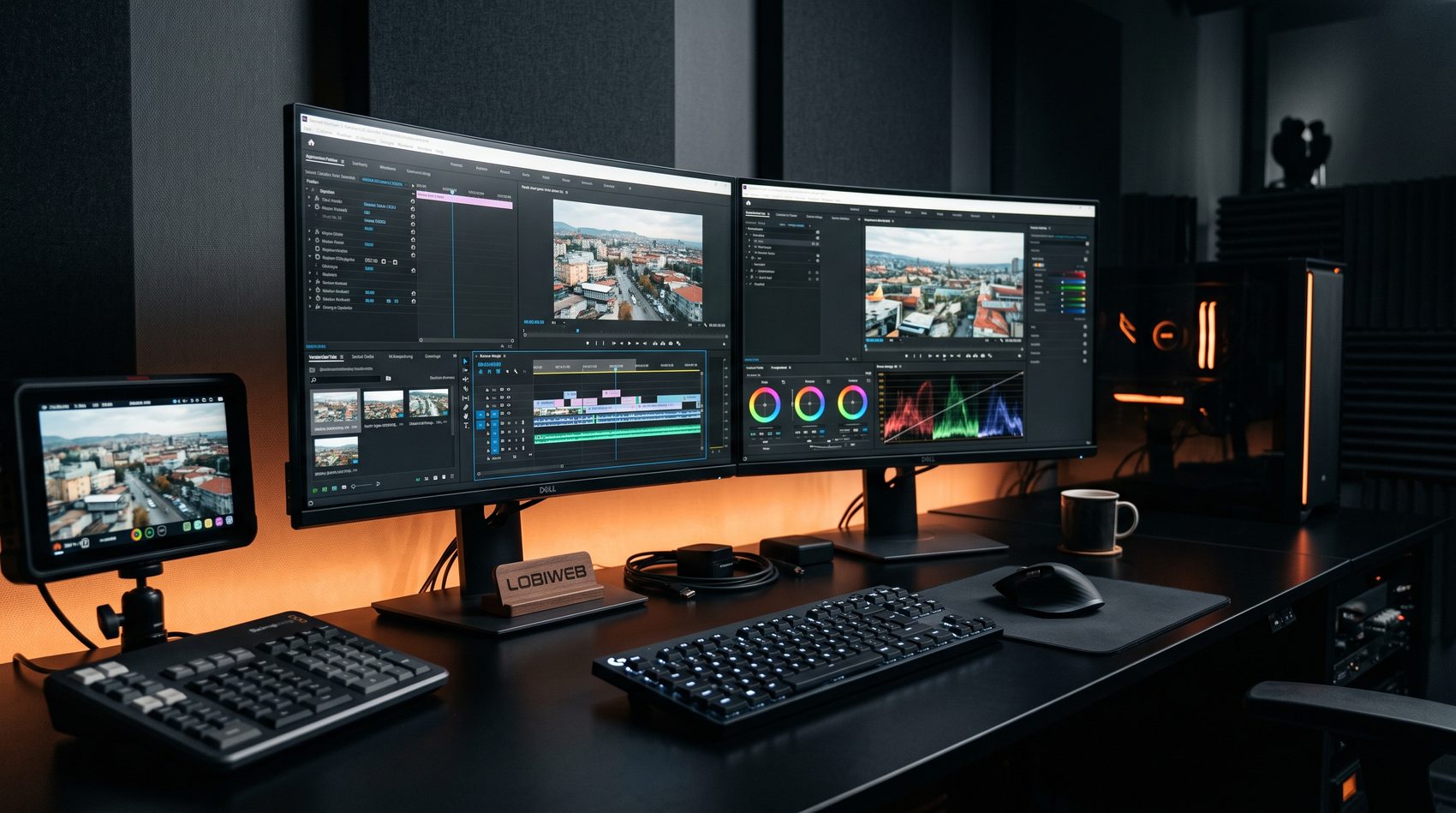 LobiWeb kreatif üretim stüdyosu — video kurgu ve renk düzenleme istasyonu